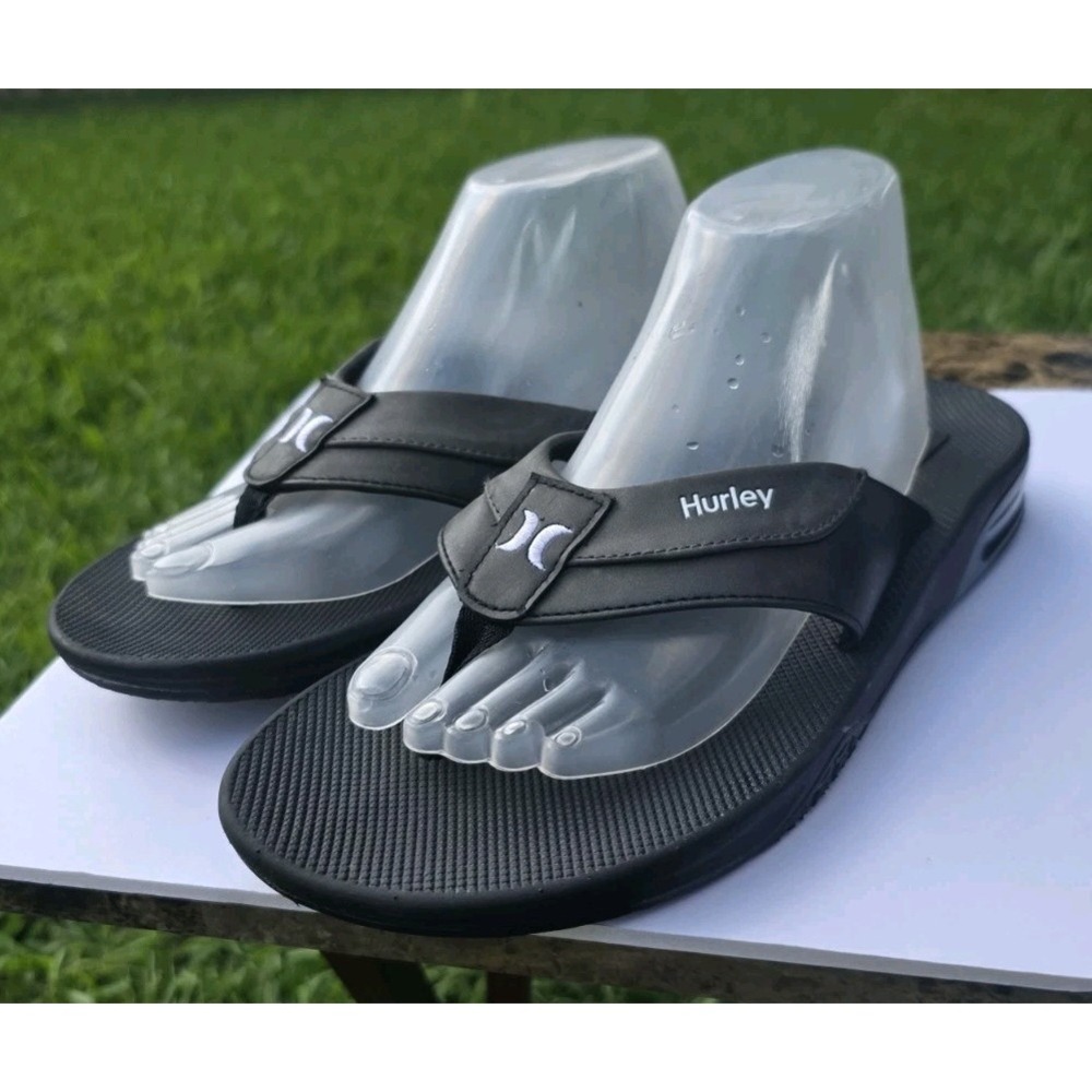 Hurley Men's Bubble Cushion Heel Surf Comfort  Flip Flops, Size 10